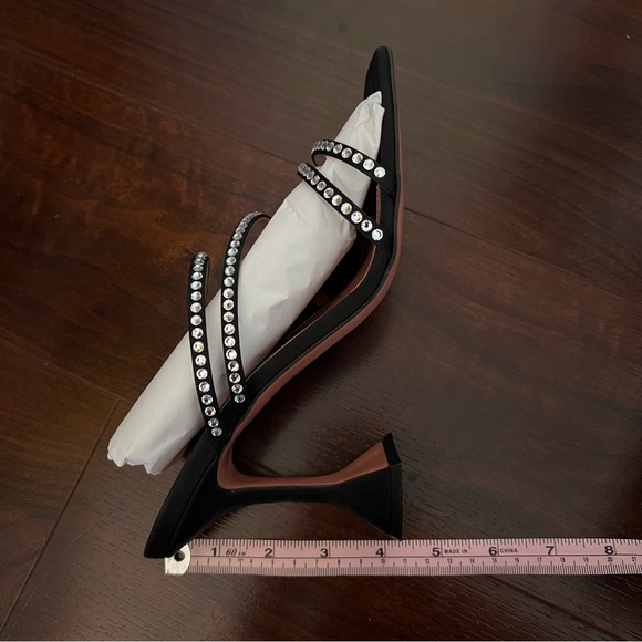 New!✨💯Amina Muaddi Naima Crystal Sandal, Black Size 39 and 9 - Picture 12 of 12
